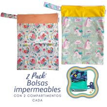 Cargar imagen en el visor de la galería, 2-Pack Wetbags (Bolsas De Tela Impermeable) de 2 cierres