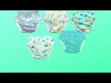 Cargar y reproducir el video en el visor de la galería, 5-Pack. Kit de calzones entrenadores ecológicos impermeables